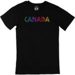 Cix Kanada Yazılı Yuvarlak Yaka Siyah T-shirt