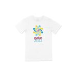 Cix Katar 2022 Dünya Kupası Baskılı Yuvarlak Yaka Beyaz T-shirt