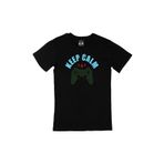 Cix Keep Calm Yazılı Yuvarlak Yaka Siyah T-shirt