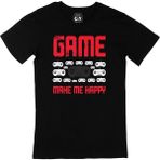 Cix Kırmızı Game Make Me Happy Logolu Yuvarlak Yaka Siyah T-shirt