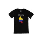 Cix Kolombiya Haritalı ve Bayraklı Baskılı Siyah Erkek T-shirt