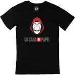 Cix La Casa De Papel Logolu Yuvarlak Yaka Siyah T-shirt