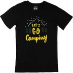 Cix Lets Go Camping Yazılı Yuvarlak Yaka Siyah T-shirt