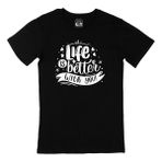 Cix Life Is Better With You Logolu Yuvarlak Yaka Siyah T-shirt
