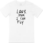 Cix Look Mum I Can Fly Travis Scott Yazılı Yuvarlak Yaka Siyah T-shirt