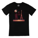 Cix Love In Paris Baskılı Yuvarlak Yaka Siyah T-shirt