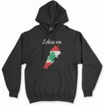Cix Lübnan Haritalı ve Bayraklı Siyah Kapüşonlu Sweatshirt