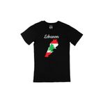 Cix Lübnan Haritalı ve Bayraklı Siyah T-shirt