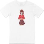 Cix Maskeli Anime Kız Beyaz T-shirt