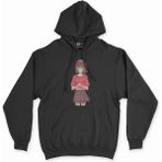 Cix Maskeli Anime Kız Siyah Kapüşonlu Sweatshirt