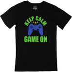 Cix Mavi Keep Calm Game on Siyah T-shirt