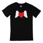 Cix Melek Kanatlı Kalp Siyah Erkek T-shirt