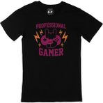 Cix Mor Professional Gamer Yazılı Yuvarlak Yaka Siyah T-shirt