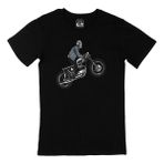 Cix Motorcu Kuru Kafa Baskılı Yuvarlak Yaka Siyah T-shirt