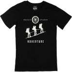 Cix Mountain Explorers Baskılı Siyah Unisex T-shirt