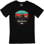 Cix No Place Like Mountains Baskılı Yuvarlak Yaka Siyah T-shirt