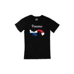 Cix Panama Haritalı ve Bayraklı Baskılı Siyah Unisex T-shirt