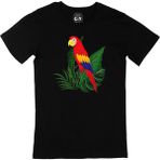 Cix Papağan Baskılı Siyah Unisex T-shirt