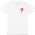 Cix Pembe Aşk Balonu Cep Logo Tasarımlı Beyaz Tişört - 3XL