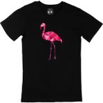 Cix Polygon Flamingo Baskılı Siyah Erkek T-shirt