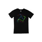 Cix Renkli Çizgili Siyah Erkek T-shirt
