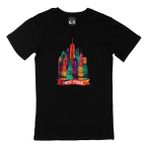 Cix Renkli New York İllüstrasyon Baskılı Siyah Erkek T-shirt