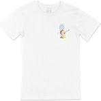 Cix Rick And Morty Görselli Cep Logo Tasarımlı Beyaz Tişört - XXL