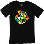 Cix Rubik Küp Tasarımlı Baskılı Siyah Erkek T-shirt