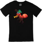 Cix Saksafon Çalan Karınca Baskılı Siyah Erkek T-shirt