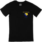Cix Saraybosna Bosna Hersek Bayraklı Kalpli Cep Logo Tasarımlı Siyah Erkek T-shirt