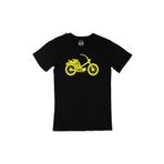 Cix Sarı Bisiklet Baskılı Siyah Erkek T-shirt