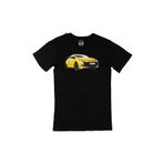 Cix Sarı Coupe Araba Baskılı Siyah Erkek T-shirt
