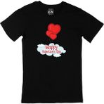 Cix Sevgililer Günü Baskılı Siyah Erkek T-shirt