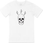 Cix Şimşekli Kuru Kafa Beyaz Siyah Erkek T-shirt