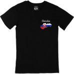 Cix Slovakya Haritalı ve Bayraklı Cep Logo Tasarımlı Siyah Erkek T-shirt