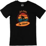 Cix Sörf Dalgalı Siyah Erkek T-shirt