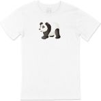Cix Tatlı Panda Tasarım Tişört - 4XL - Beyaz