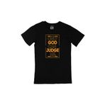 Cix Turuncu Only God Can Judge Me Yazılı Yuvarlak Yaka Siyah T-shirt
