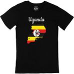 Cix Uganda Haritalı ve Bayraklı Siyah T-shirt