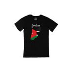 Cix Ürdün Haritalı ve Bayraklı Siyah T-shirt