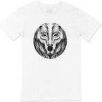 Cix Yuvarlak Yeşil Gözlü Kurt Beyaz T-shirt
