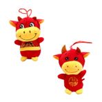 CIYODO 2 Adet Öküz Yılı Maskotu Yeni Yıl Maskotu Öküz Yılı Inek Bebek Kolye Öküz Yılı Buzağı Bebek Zodyak Buzağı Bebek Kolye Maskot Inek Bebek Heykel Peluş Oyuncak Kısa Pelüş