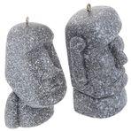 CIYODO 2pcs Mini Moai Heykeli Anahtarlık Kolye Minyatür Taş Heykel Ev Ve Ofis İçin Gerçekçi Adası Baş Keychain Dekorasyonu Için Uygun