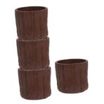CIYODO 4 Adet Mini Etli Pot Çiçek Kabuğu Kova Taklit Ağaç Kütüğü Kalem Tutucu Plastik Bitki Saksı Rustik Ağaç Kabuğu Vazo Retro Güdük Pot Konteynerler Retro Çiçekler Vazo 7.5x7 Cm