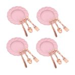 CIYODO 4 Takım Mini Çatal Bıçak Takımı Mini Tabak Kaşığı Mini Ev Yemek Yemekleri Oyun Evi Çatalı Metal Sofra Takımı Rol Yapma Plakası Oyuncak Bebek Tabağı Alaşım Yapay Süs Eşyaları
