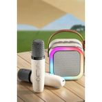 Ciyu Ticaret Karaoke Seti Çift Mikrofonlu Bluetooth Hoparlör Eğlence Seti Çocuk Eğlence Etkinlik - Bej
