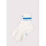 Çizgi Detaylı Beyaz Soket Çorap 1913237-20843 Beyaz-20843 One Size