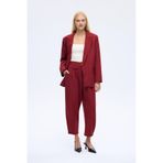 Çizgi Detaylı Pileli Pantolon Bordo