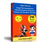 Çizgi Film Kahramanları Süper Spiralli Kitap Seti 2 Spiralli Kitap Enine Boyuna Eğitim