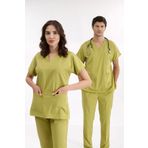 ÇİZGİ MEDİKAL Antep Fıstığı Lüks Likralı Greys Alt Üst Takım Doktor Hemşire Scrubs Üniforma
